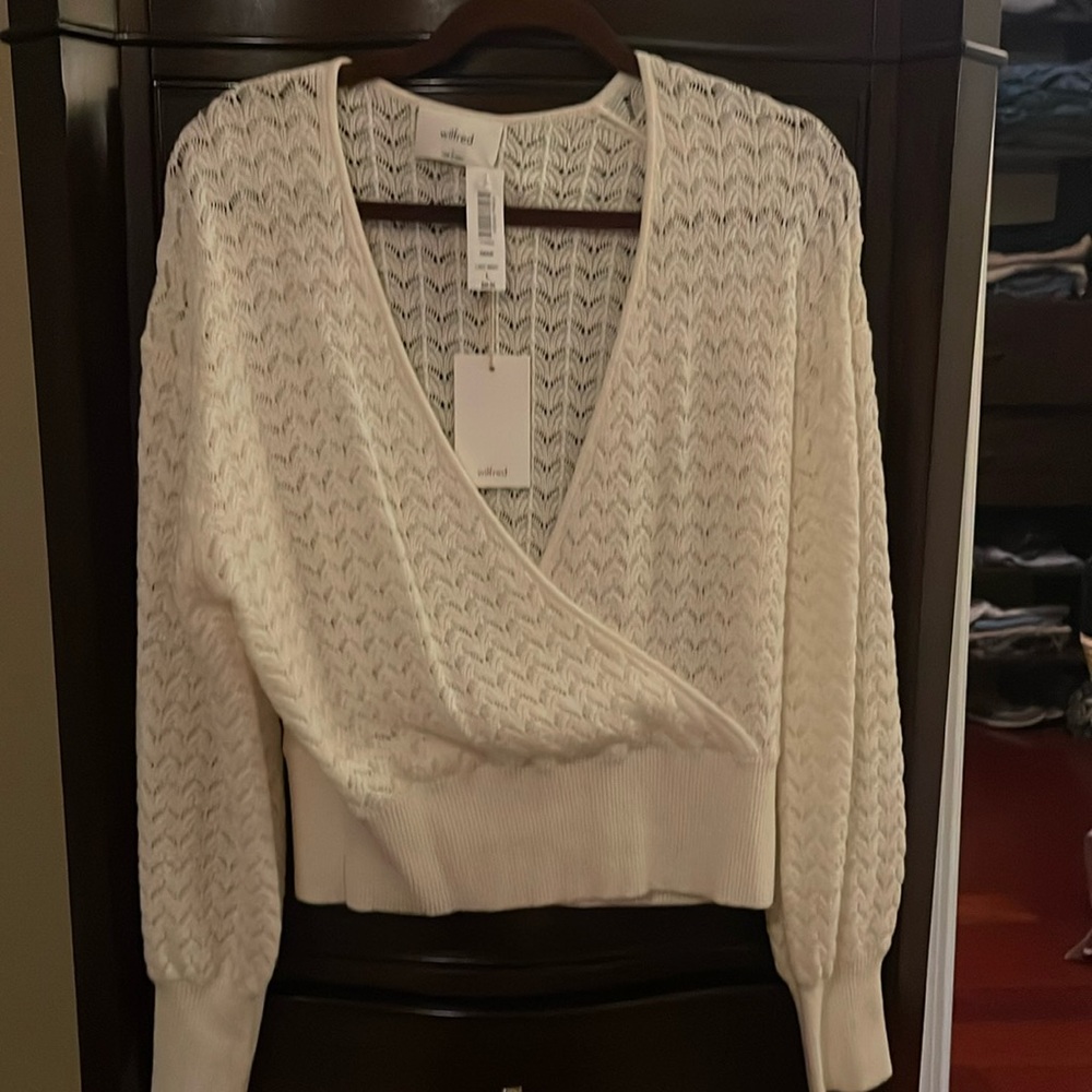 NEW Aritzia Wilfred Dear Sweater in Light Birch